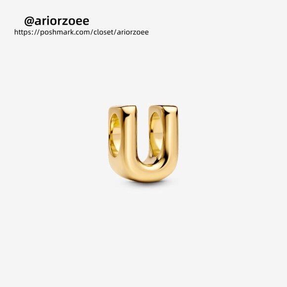 Pandora Letter U Alphabet Mini Charm|Pendant - Picture 1 of 2
